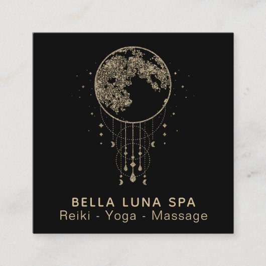 ~ Cosmos Gold Moon Shaman - Lunar Quadratische Visitenkarte (Vorderseite)