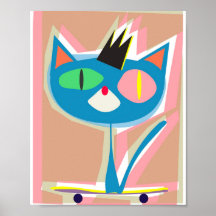 COSMOS — Kronzen Chat auf Skateboard