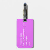 Cosmos lila Farbname Gepäckanhänger (Rückseite vertikal)
