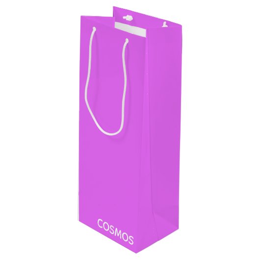 Cosmos lila Farbname Geschenktüte Für Weinflaschen (Vorderseite Schrägansicht)