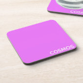 Cosmos lila Farbname Getränkeuntersetzer (Linke Seite)