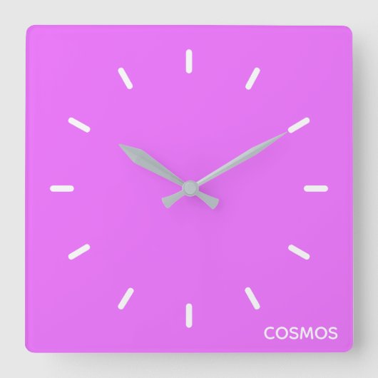 Cosmos lila Farbname Quadratische Wanduhr (Vorderseite)