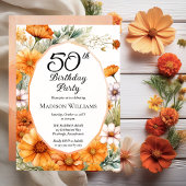 Cosmos | Marigolds Floral 50th Birthday Party Einladung