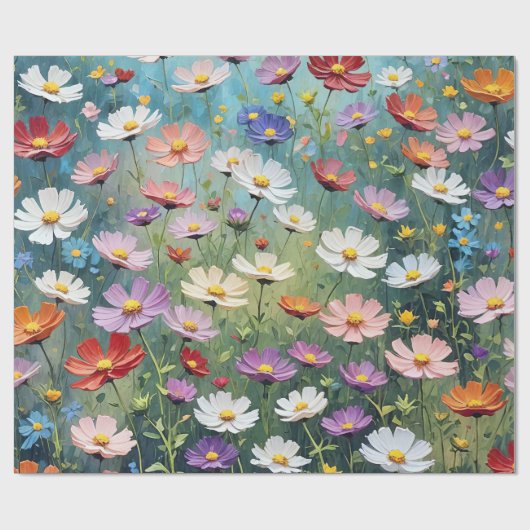 Cosmos Meadow Abstrakt Geschenkpapier (Flach)