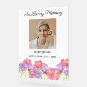 Cosmos Memorial Photo Funeral Acrylic Sign Acrylschild (Winkel)