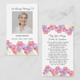 Cosmos Memorial Photo Funeral Prayer Card Visitenkarte