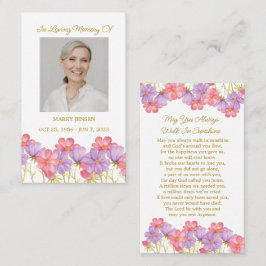 Cosmos Memorial Photo Funeral Prayer Card Visitenkarte