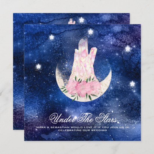 *~* COSMOS MOON CRYSTAL Website UAWG AR14 Wedding Einladung (Vorne/Hinten)