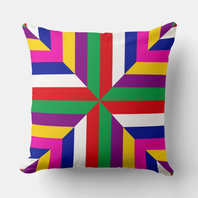 Cosmos-Prototyp - Grün/Rot – Ausgewogen Kissen (Vorderseite)