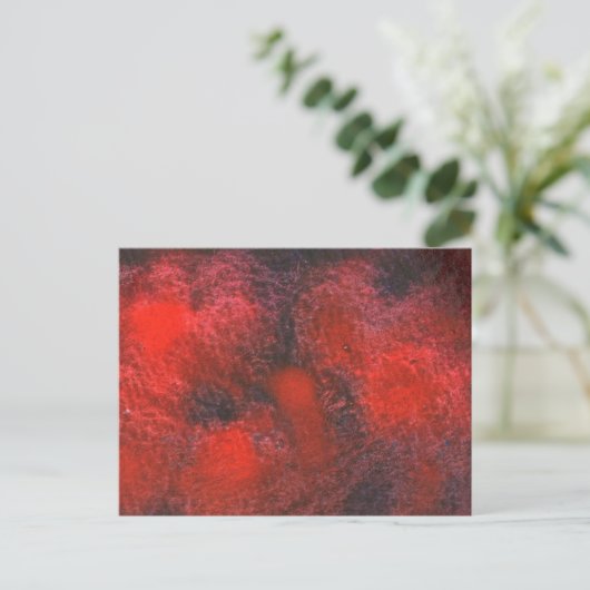 "Cosmos Red" Abstrakte Design Postkarte (Stehend Vorderseite)