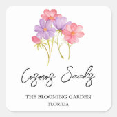 Cosmos-Saatschild Quadratischer Aufkleber (Vorderseite)