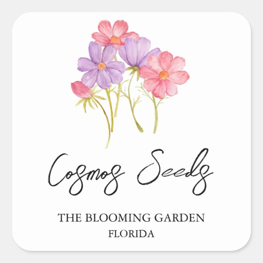 Cosmos-Saatschild Quadratischer Aufkleber (Vorderseite)