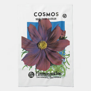 Cosmos-Samenpaket-Etikett Geschirrtuch