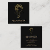 ~ Cosmos Shaman Lunar Gold Moon Quadratische Visitenkarte (Vorne/Hinten)