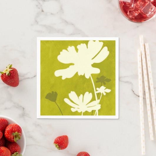 Cosmos Silhouette Lime Green Summer Zuhause Serviette (Beispiel)