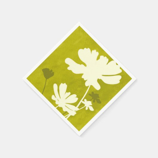 Cosmos Silhouette Lime Green Summer Zuhause Serviette (Ecke)