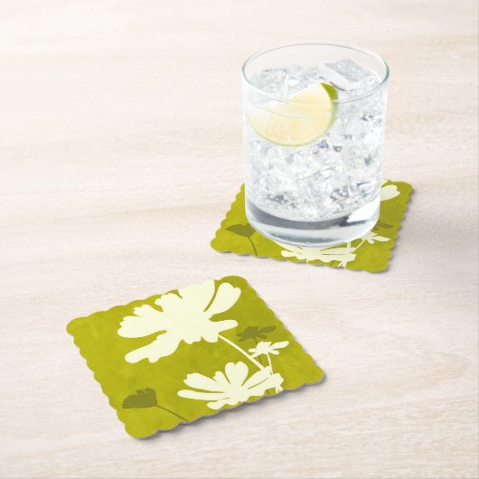 Cosmos Silhouette Lime Green Summer Zuhause Untersetzer (Vor Ort)