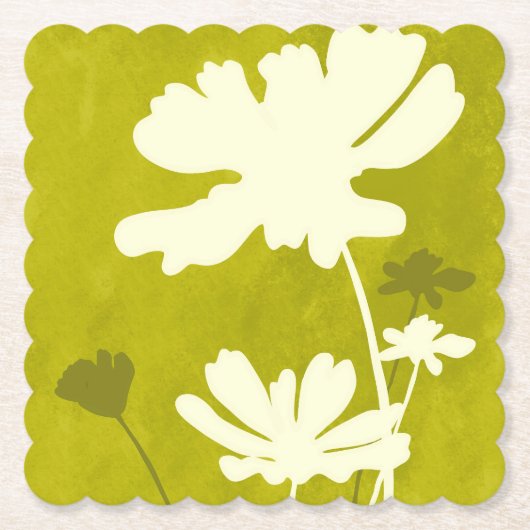 Cosmos Silhouette Lime Green Summer Zuhause Untersetzer (Vorderseite)