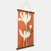 Cosmos Silhouette mit orangefarbenem Hintergrund Wandteppich Mit Holzrahmen (Gewinkelt)