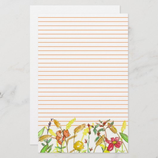 Cosmos Snapdragons Herbstliche Blume überzogen Briefpapier (Vorne/Hinten)