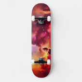 Cosmos Space Sky Roter Nebel Skateboard (Vorderseite)