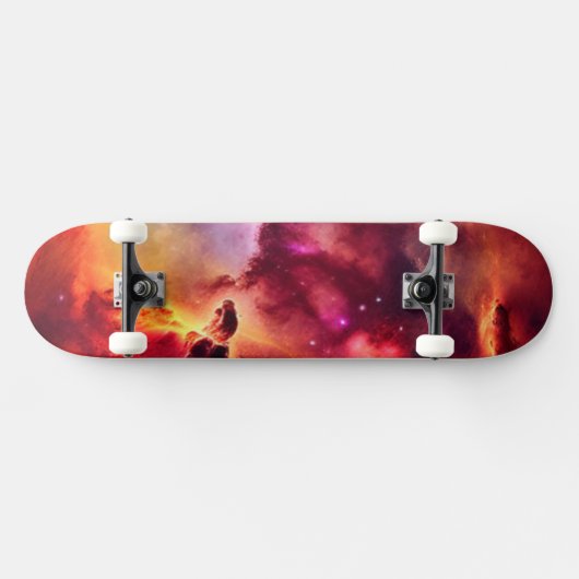 Cosmos Space Sky Roter Nebel Skateboard (Horizontal)