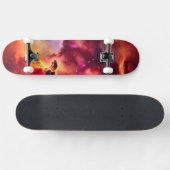 Cosmos Space Sky Roter Nebel Skateboard (Horizontal)