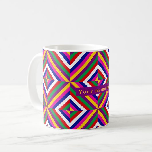 Cosmos-unendliche Personalisierte Tasse - Gelb/Pur (Vorderseite Links)
