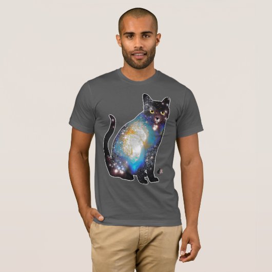 Cosmos Weltraum Katze T-Shirt (Vorne ganz)