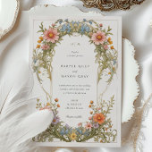 Cosmos Wildblumen Jugendstil Hochzeit Einladung