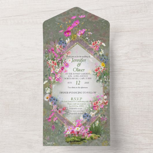 Cosmos Wilderness Wild-Blume All In One Einladung (Innen Boden)