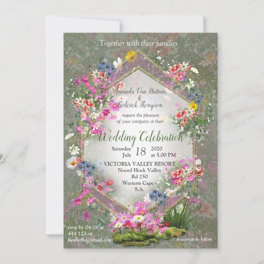 Cosmos Wilderness Wild-Blume Einladung (Vorderseite)