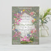 Cosmos Wilderness Wild-Blume Einladung (Stehend Vorderseite)