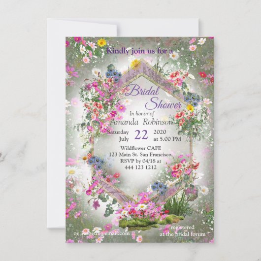 Cosmos Wilderness Wild-Blume Einladung (Vorderseite)