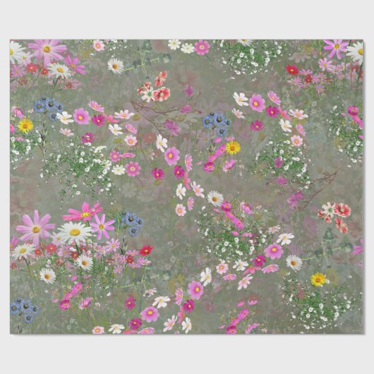 Cosmos Wilderness Wild-Blume Geschenkpapier (Flach)