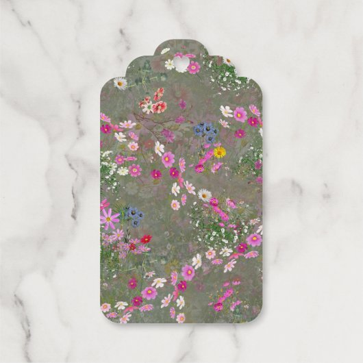 Cosmos Wilderness Wild-Blume Napkins Geschenkanhänger (Rückseite)