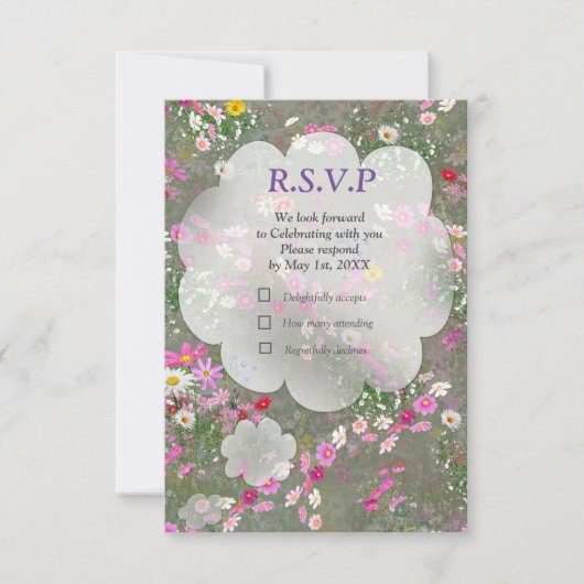Cosmos Wilderness Wild-Blume RSVP Karte (Vorderseite)