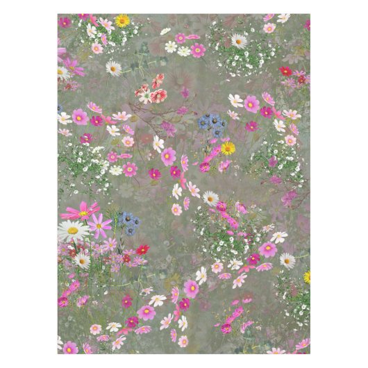 Cosmos Wilderness Wild-Blume Tischdecke (Vorderseite)