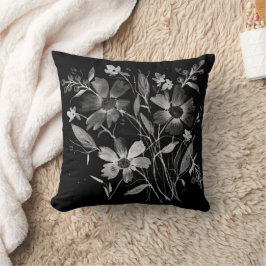 Cosmosis-Black&White Cosmos Blumendesigner Pillow Kissen