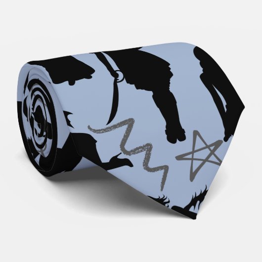 Cosplay Anime action pattern.w L Blue BG Krawatte (Gerollt)