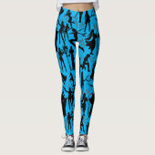 Cosplay Anime action pattern.w L Blue BG Leggings (Vorderseite)