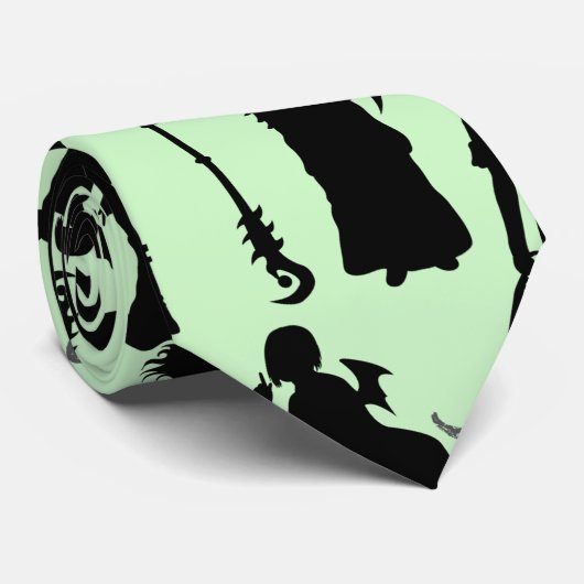 Cosplay Anime action pattern.w L Green BG Krawatte (Gerollt)