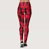 Cosplay Anime action pattern.w Red BG Leggings (Rückseite)