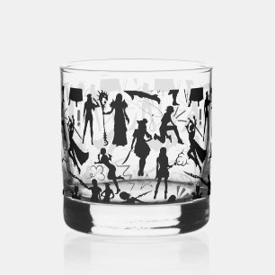 Cosplay Anime-Aktionen Muster.w ohne Hintergrund Whiskyglas