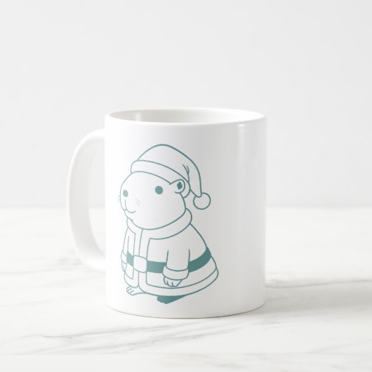 Cosplay-Weihnachtsmann Capybara Kaffeetasse (Vorderseite Links)