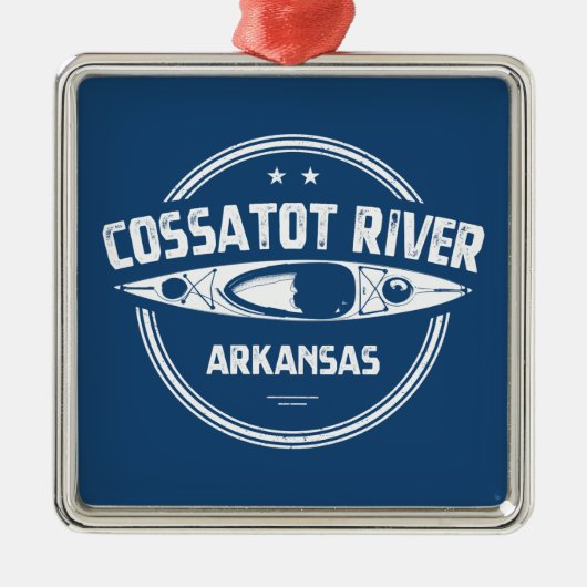 Cossatot River Arkansas Kayaking Ornament Aus Metall (Vorne)