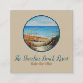 Costa Beach Art Urlaub Vermietung Quadratische Visitenkarte (Vorderseite)