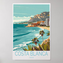 Costa Blanca Spanien Reiseplakat Spanien Costa Bla