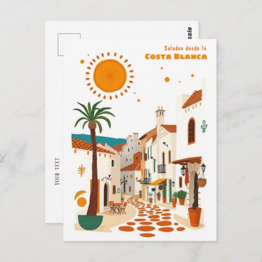 Costa blanca Spanien - Urlaub im Mittelmeer Postka Postkarte (Vorne/Hinten)