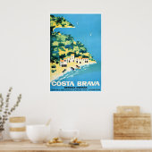 Costa Brava Kunst Spanien Reiseplakat Spanischer D Poster (Küche)